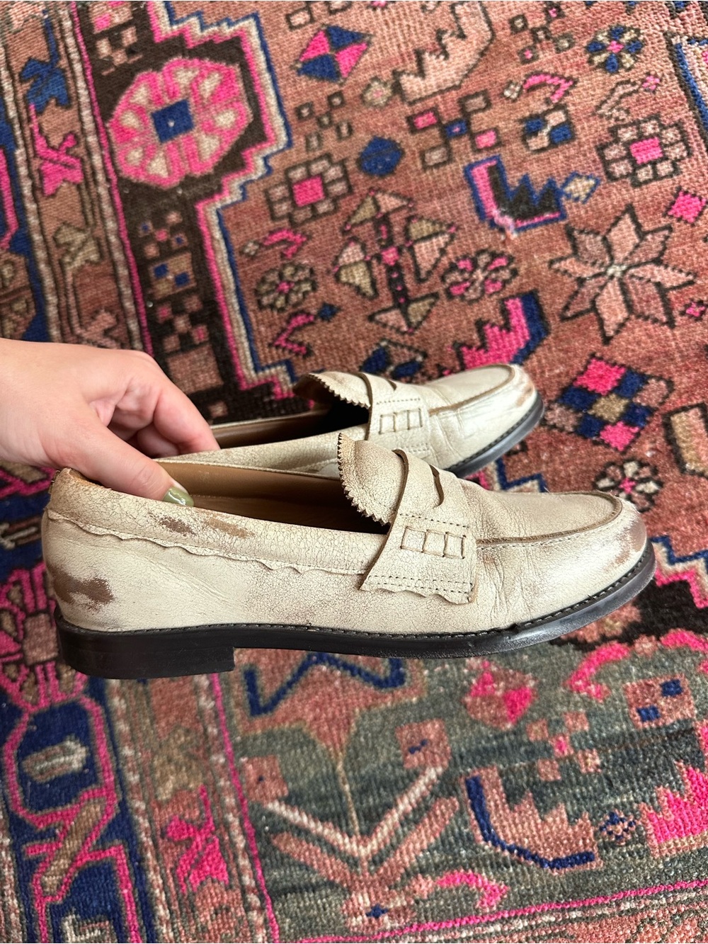 Golden Goose Beige Suede Penny Loafers - Picture 3 of 3